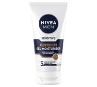 NIVEA MEN Sensitive Skin & Stubble Gel Moisturiser (50ml), Men's Face Cream for Daily Use, Gel Moisturiser with Vitamin E, Provitamin B5 and Chamomile Extract