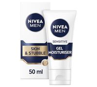 NIVEA MEN Sensitive Skin & Stubble Gel Moisturiser (50ml), Men's Face Cream for Daily Use, Gel Moisturiser with Vitamin E, Provitamin B5 and Chamomile Extract