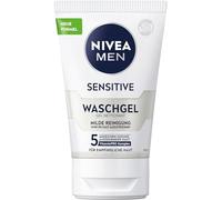 NIVEA MEN Sensitive Wash Gel, Gentle Cleansing Gel for Sensitive Men's Skin, Soothing Facial Cleansing to Relieve Skin Irritation (100 ml)