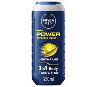 NIVEA MEN Shower Gel Power Refresh Pack of 4 (4 x 250ml), Invigorating Body Wash with Menthol Scent, All-in-1 Shower Gel for Men, Strong NIVEA Men Shower Gel with Masculine Scent