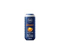 NIVEA MEN Sport Shower Gel Pack of 6 (6 x 250 ml), Cleansing 3-in-1 Body Wash for Men with Minerals, Refreshing NIVEA MEN Shower Gel