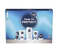 NIVEA MEN TIME TO PROTECT Skincare Gift Set, 5-Piece Collection | Sensitive Skin Face & Body Skincare Kit, Soothing Shower Gel, Moisturiser, Derma Anti-Perspirant Roll-On, Face Wash & Creme