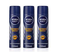 NIVEA MEN Ultimate Protect Anti-Perspirant Deodorant Pack of 3 (3 x 150ml), Men's Deodorant with 0% Alcohol, 48 Hour Antiperspirant for Men, Spray Deodorant