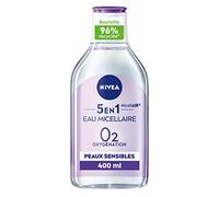 NIVEA Micellair Skin Breath Micellar Water for Sensitive Skin, 3-in-1 Make-Up Remover Fragrance and Colouring Face Cleanser 400 ml
