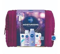 NIVEA Moisturising Moments Of Joy Gift Set (5 Products) - Women's Gift Set - Includes Body Lotion, Face Sheet Mask, Moisturising Cream and Micellar Water - with Cosmetic Bag