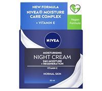 NIVEA Moisturising Night Cream, 50 ml | Overnight Face Moisturiser with Aloe Vera, Vitamin E and Hyaluronic Acid, 24-Hour Moisture and Regeneration, Vegan Formula