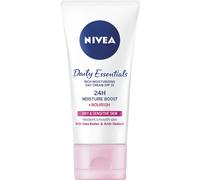 Nivea Face Day Cream, Rich Moisturising for Dry and Sensitive Skin, SPF 15, Daily Essentials, 50 ml Tube