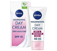 Nivea Face Day Cream, Rich Moisturising for Dry and Sensitive Skin, SPF 15, Daily Essentials, 50 ml Tube
