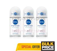 Nivea Original Care Deodorant Roll-On 48H Protection Non-Irritating Women 3-Pack