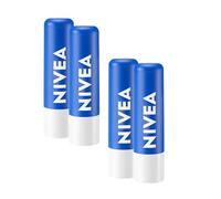NIVEA Original Care Lip Balm Stick - Shea Butter Lips Care, 24h+ Moisturising Smooth Texture Lip Balm, Compact Chapstick for Dry, Cracked & Chapped Lips | Pack of 4
