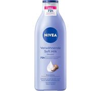 NIVEA Pampering Soft Milk, Body Milk for Dry Skin with Deep Care Serum, Moisturiser with Shea Butter and 100% Pure Hyaluronic (400 ml)