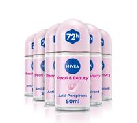 NIVEA Pearl & Beauty Anti-Perspirant Deodorant Roll On (6 x 50ml), Roll On Deod