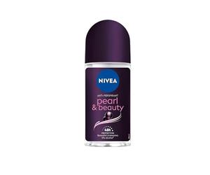 Nivea Pearl & Beauty Black Roll-on Deodorant Antiperspirant Care for All Skin Types with Precious Black Pearl Extracts, Softens the Skin, 50 ml (Pack of 5)