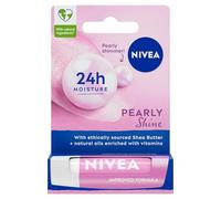NIVEA Pearly Shine Lip Balm (4.8g), Lip Balm with Shea Butter, Natural Oils and Vitamins, Provides 24h Moisture and a Glamorous Shiny Touch, Nourishing Lip Care