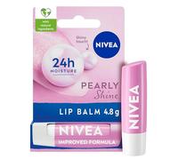 NIVEA Pearly Shine Lip Balm (4.8g), Lip Balm with Shea Butter, Natural Oils and Vitamins, Provides 24h Moisture and a Glamorous Shiny Touch, Nourishing Lip Care
