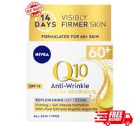 NIVEA Q10 Anti Wrinkle 60+ Day Cream SPF15 50ml Dry Skin Face Moisturiser