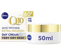 NIVEA Q10 Anti-Wrinkle 60+ Extra Nourishing Day Cream SPF 15 (50ml), Hydrating