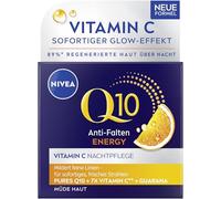 NIVEA Q10 Anti-Wrinkle Energy Vitamin C Night Cream, Moisturising Night Cream with Q10, Vitamin C and Guarana Extract, Firming Face Care for Tired Skin (50 ml)