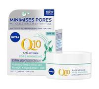 NIVEA Q10 Anti-Wrinkle Pore Minimising Extra Light Day Cream SPF 15, 50 ml | Anti-Wrinkle Face Cream with Q10, Algae Extract and Aloe, Hydrates Oily/Combination Skin, Evens Skin Texture, Minimise Pores