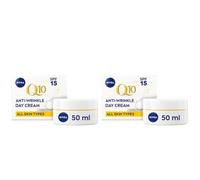 NIVEA Q10 Anti-Wrinkle Power Firming Day Cream SPF 15 (50ml), Anti-Wrinkle Face Cream Identical Q10 and Creatine, Face Cream for Wrinkles (Pack of 2)
