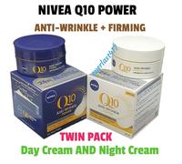 Nivea Q10 Anti Wrinkle Power Firming Day + Night Cream SPF 15, 1 OF EACH , 50ML