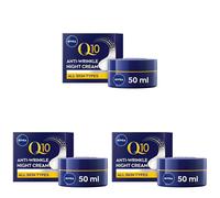 NIVEA Q10 Anti-Wrinkle Power Revitalising Night Cream (50ml), Anti-Wrinkle Face Cream with Skin Q10 and Creatine, Regenerative Night Cream (Pack of 3)