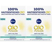 Nivea Q10 Power Anti-Wrinkle + Firming Pore-Refining Day Cream for Younger-Looking Skin Day Cream with SPF 15 Pack of 2 x 50 ml
