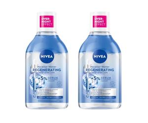 Nivea Regenerating Over Night Effect Refreshing Micellar Water 400ml (2 x Packs)