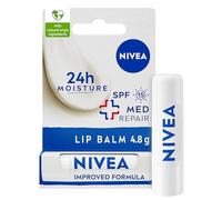 NIVEA Repair & Care Lip Balm SPF 15 (4.8g), Lip Care with Natural Origin Ingredients, Shea Butter, and Vitamins, Relieves Chapped Lips with 24h Moisture