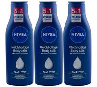 Nivea Rich Body Milk 3 X 250Ml 5In1 Body Lotion Against Dry Skin