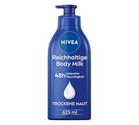 NIVEA Rich Body Milk (625 ml), for 48 Hour Moisturiser, Lotion with 5 in 1 Formula for Dry Skin with Deep Care Serum, Almond Oil and Vitamin E