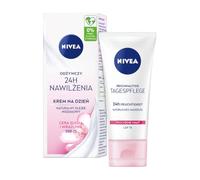 Nivea Rich Day Cream 24h Moisture (50 ml), Face Cream for Dry Skin with SPF 15, Moisturising Day Cream with Natural Almond Oil