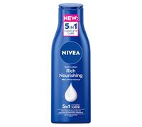NIVEA Rich Nourishing Body Lotion, 250 ml | Hydrating Moisturiser for Dry Skin with Deep Moisture Serum, Almond Oil and Vitamin E, Intensive Hydration Body Lotion