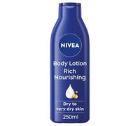 NIVEA Rich Nourishing Body Lotion (250ml), Rich 72H Hydration NIVEA Moisturiser for Dry Skin Made with Deep Moisture Serum and Almond Oil, Intensive Hydration NIVEA Body Lotion