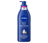 NIVEA Rich Nourishing Body Lotion, 400ml. 72H Hydration for Dry Skin with Deep Moisture Serum & Almond Oil.