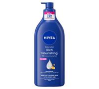 NIVEA Rich Nourishing Body Lotion 625ml, 72H Hydration for Dry Skin, with Deep Moisture Serum & Almond Oil.
