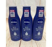 NIVEA Rich Nourishing Deep Moisture Body Lotion 3x 250ml, Dry to Very Dry Skin