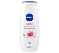 NIVEA Rose & Almond Oil Shower Cream (500 ml, Pack of 6), Moisturising Shower Gel with Almond Oil, Luxurious Body Wash for Women, Body Wash with Vitamin C, E