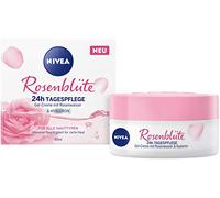 Nivea Rose Petal 24h Day Cream (50 ml), Face Care with Rose Water and Hyaluron, Light Gel Cream for Smooth Delicate Skin