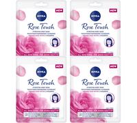 NIVEA Rose Touch Moisturizing Sheet Face Mask Hydrating & Brightening Pack Of 4