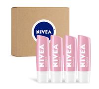 NIVEA Shimmer Lip Care Moisturizing Lip Balm Stick with Shea Butter and Jojoba Oil 4 Pack of 0.17 Oz Sticks