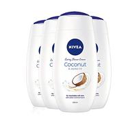 NIVEA Shower Cream Gel, Indulgent Moisture Coconut, Pack of 4 (4 x 250ml), Moisturising Shower Gel with Bamboo Milk, Luxurious Body Wash for Women, Body Wash with Argan Oil