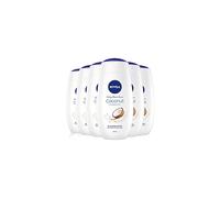 NIVEA Shower Cream Gel, Indulgent Moisture Coconut, Pack of 6 (6 x 250ml), Moisturising Shower Gel with Bamboo Milk, Luxurious Body Wash for Wome