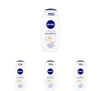 NIVEA Shower Cream Gel Rich Moisture Sensitive (250ml), Body Wash with Soothing Chamomile Extract, Sensitive Body Wash for Women, pH Skin-Balanced Shower Gel (Pack of 4)