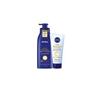 NIVEA Skin Firming Nourishing Hydration Body Lotion with Q10 & Vitamin C (16.9 Fl Oz) + Skin Toning and Firming Body Gel Cream with Q10 & L-Carni