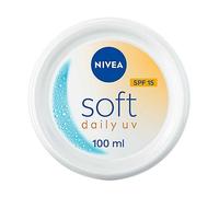 NIVEA Soft Daily UV SPF15 (100ml), 48H Moisturising Cream for Face, Body and Hands with Vitamin E and Jojoba Oil, Hand Cream with Factor 15 Sun Protection Moisturises Deeply, Vegan Formula Day Cream