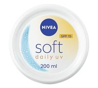 NIVEA Soft Daily UV Moisturising Cream SPF 15, 200 ml | Moisturiser with Vitamin E and Jojoba Oil, Daily Factor 15 Sun Protection, 48-Hour Moisture for Face, Body and Hands