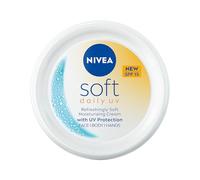 NIVEA Soft Daily UV SPF15 (100ml), 48H Moisturising Cream for Face, Body and Hands with Vitamin E and Jojoba Oil, Hand Cream with Factor 15 Sun Protection Moisturises Deeply, Vegan Formula Day Cream