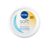 NIVEA Soft Daily UV SPF15 Moisturising Cream 200ml, 48H Hydration, Face, Body & Hands, Vitamin E, Jojoba Oil, Vegan.