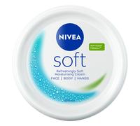 NIVEA Soft Moisturising Cream (200ml), 48H Face Moisturiser, Body and Hands with Vitamin E and Jojoba Oil, Hand Moisturiser, Vegan Formula Day Cream